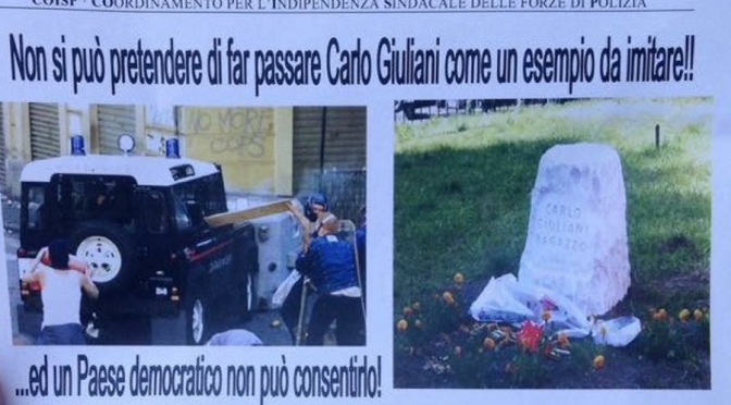 Carlo Giuliani, il sindacato di Polizia volantina contro di lui nell’anniversario della sua morte